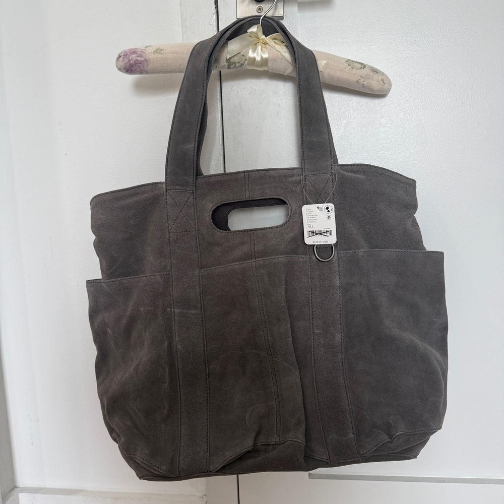 Free People Suede Caravan Tote in gray